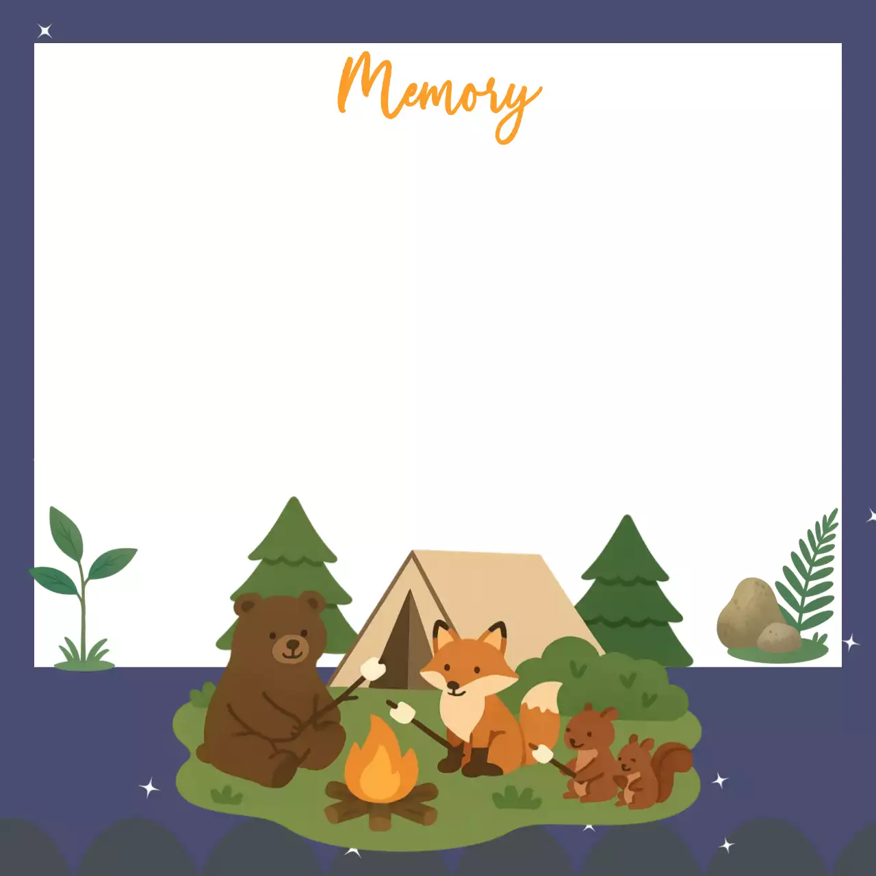 네이비 아기자기한 캠핑 노트