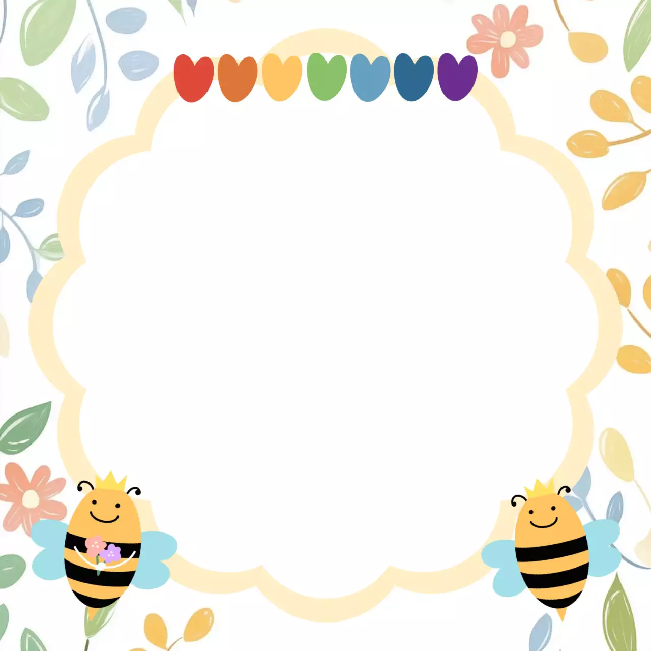 무지개 아기자기한 스티커 포토프레임