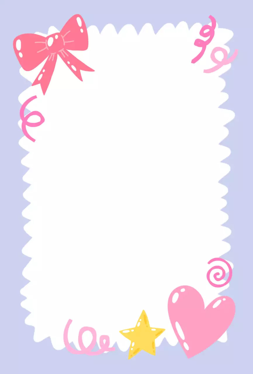 리본 하트 아기자기한 편지