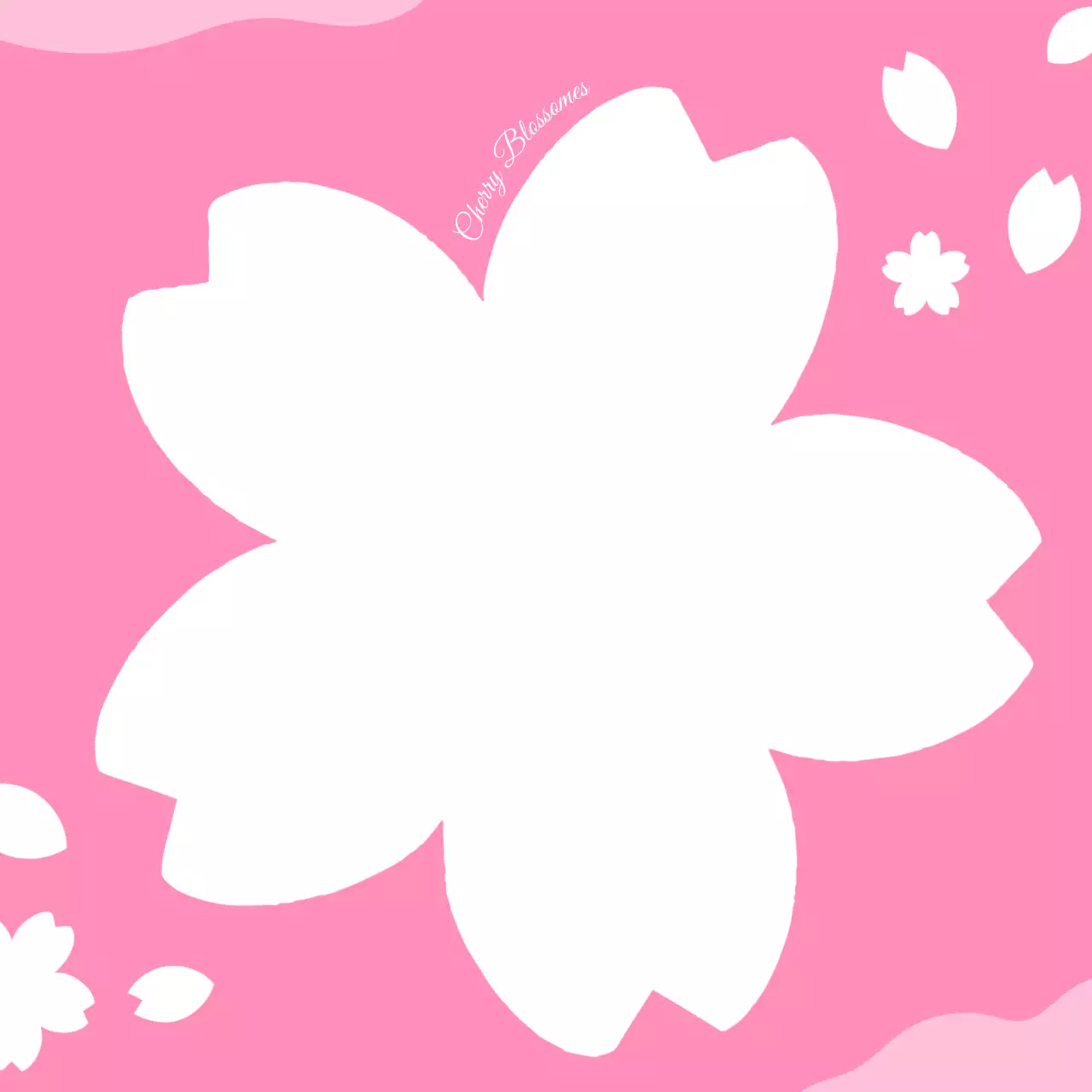 핑크 아기자기한 벚꽃 포토 프레임