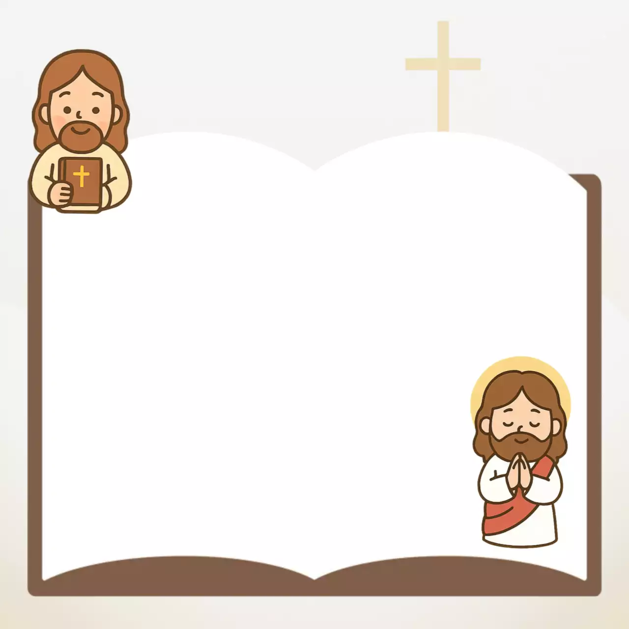 갈색 아기자기한 기독교 노트