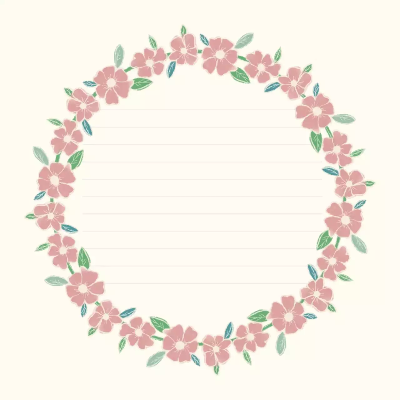 베이지 아기자기한 플로럴 기록