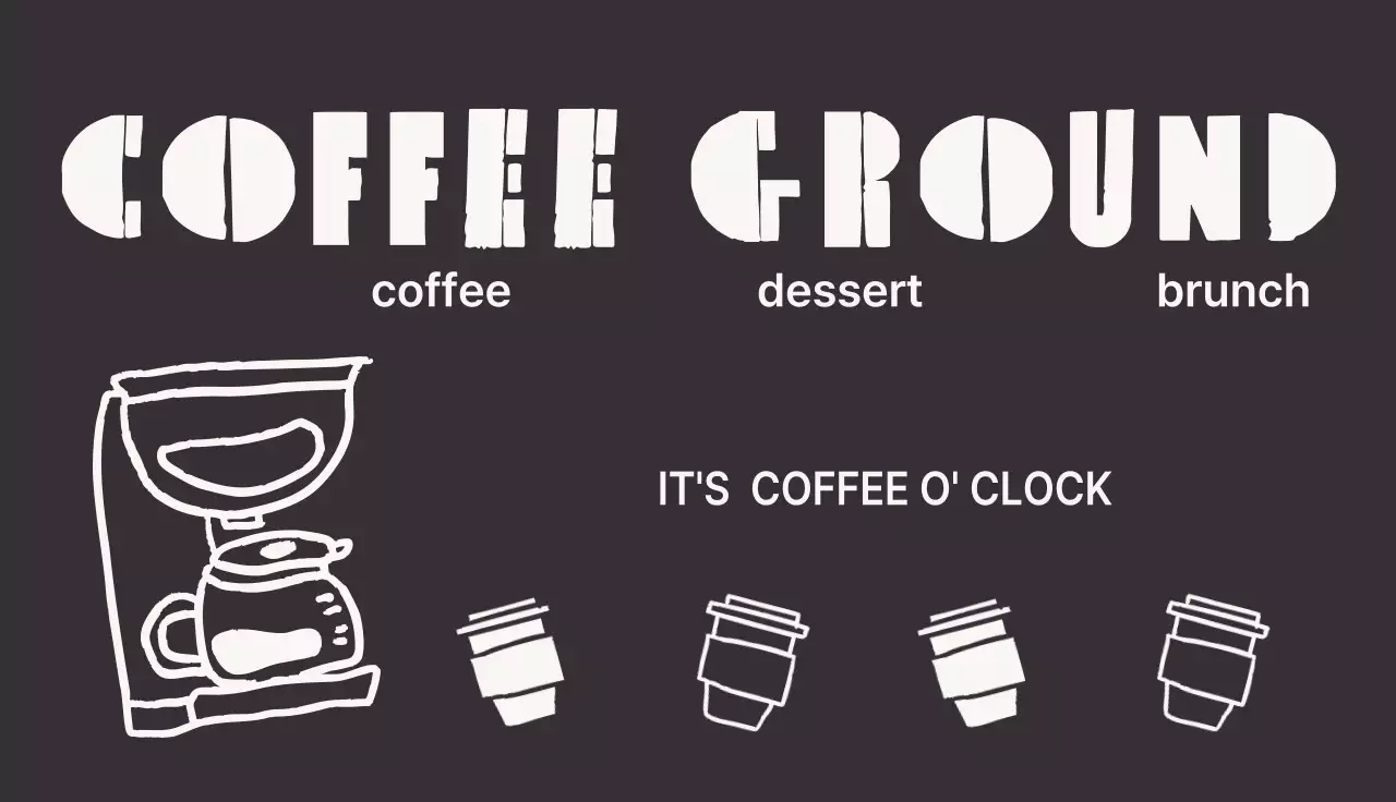 검정 심플 카페 스템프 쿠폰 프로모션