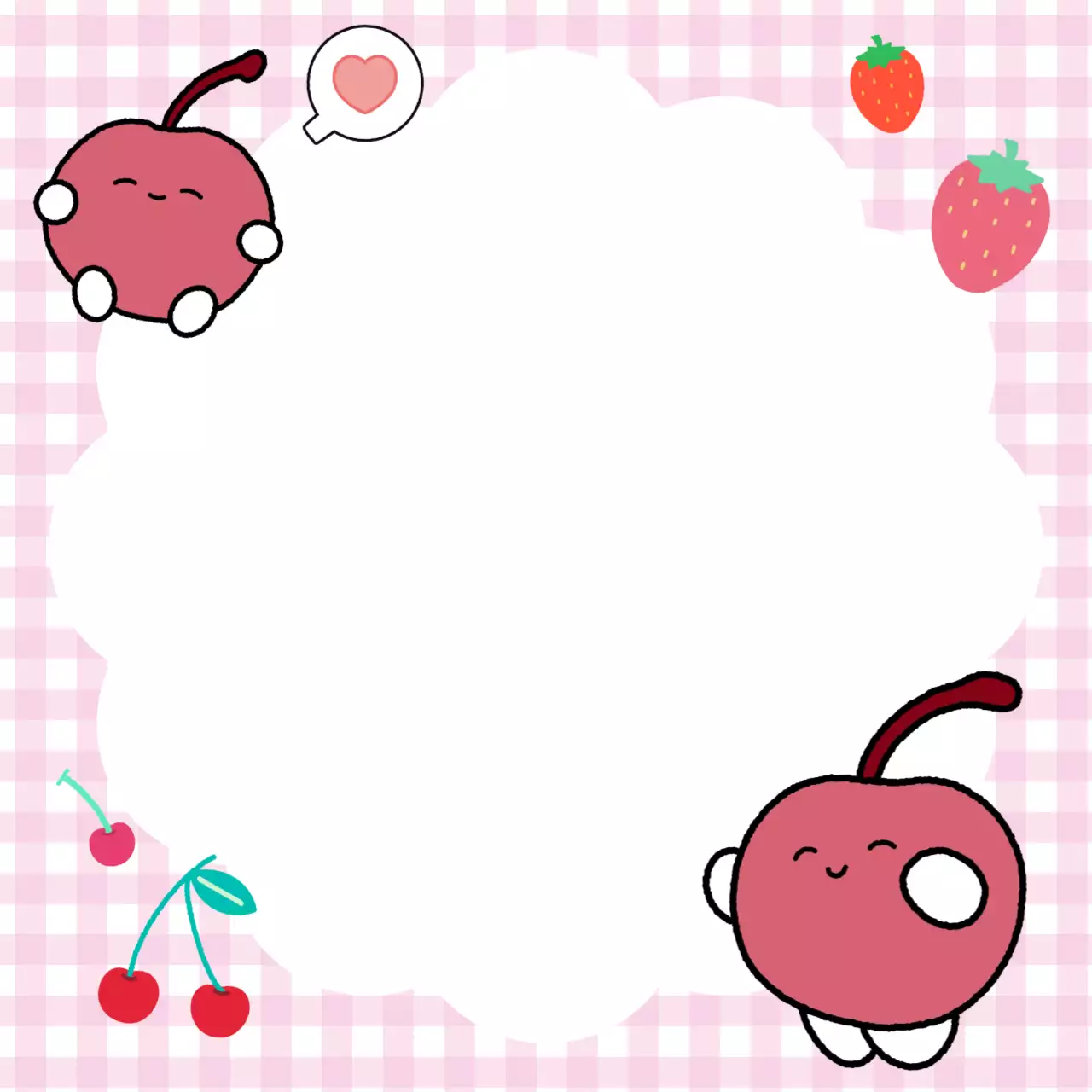 핑크 아기자기한 과일 노트