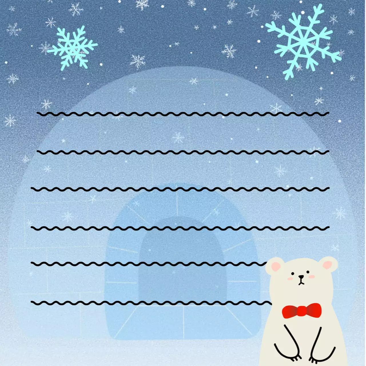 하늘색 아기자기한 겨울 노트