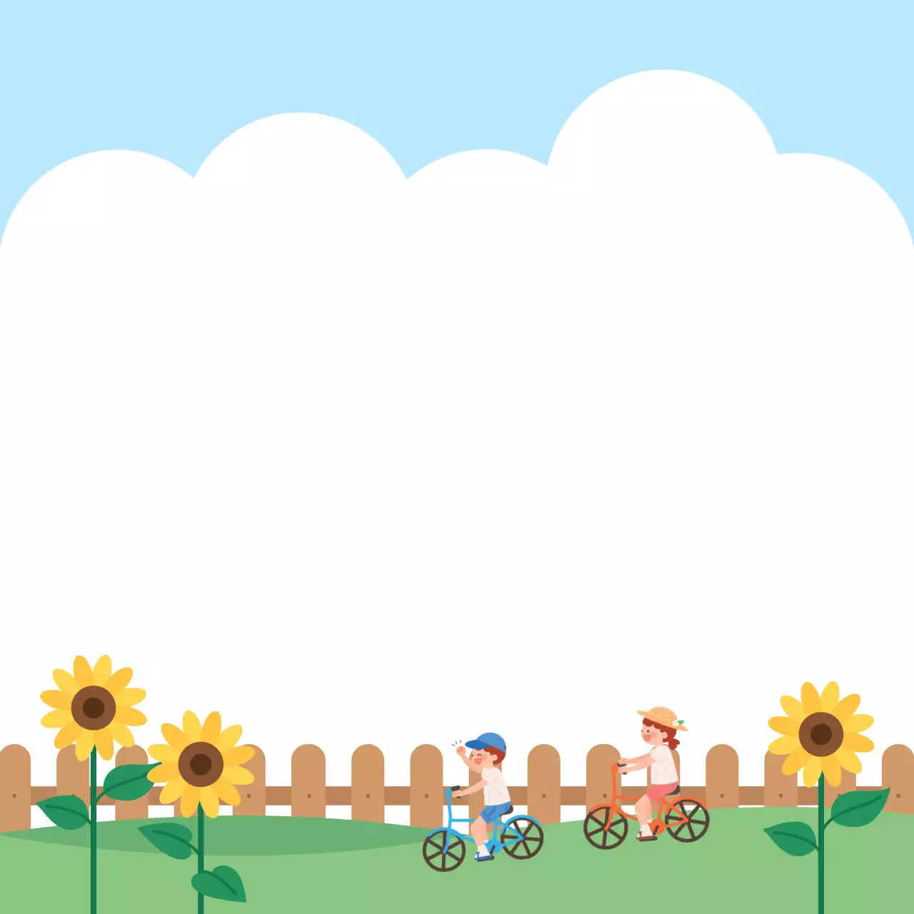 하늘색 아기자기한 여름 엽서