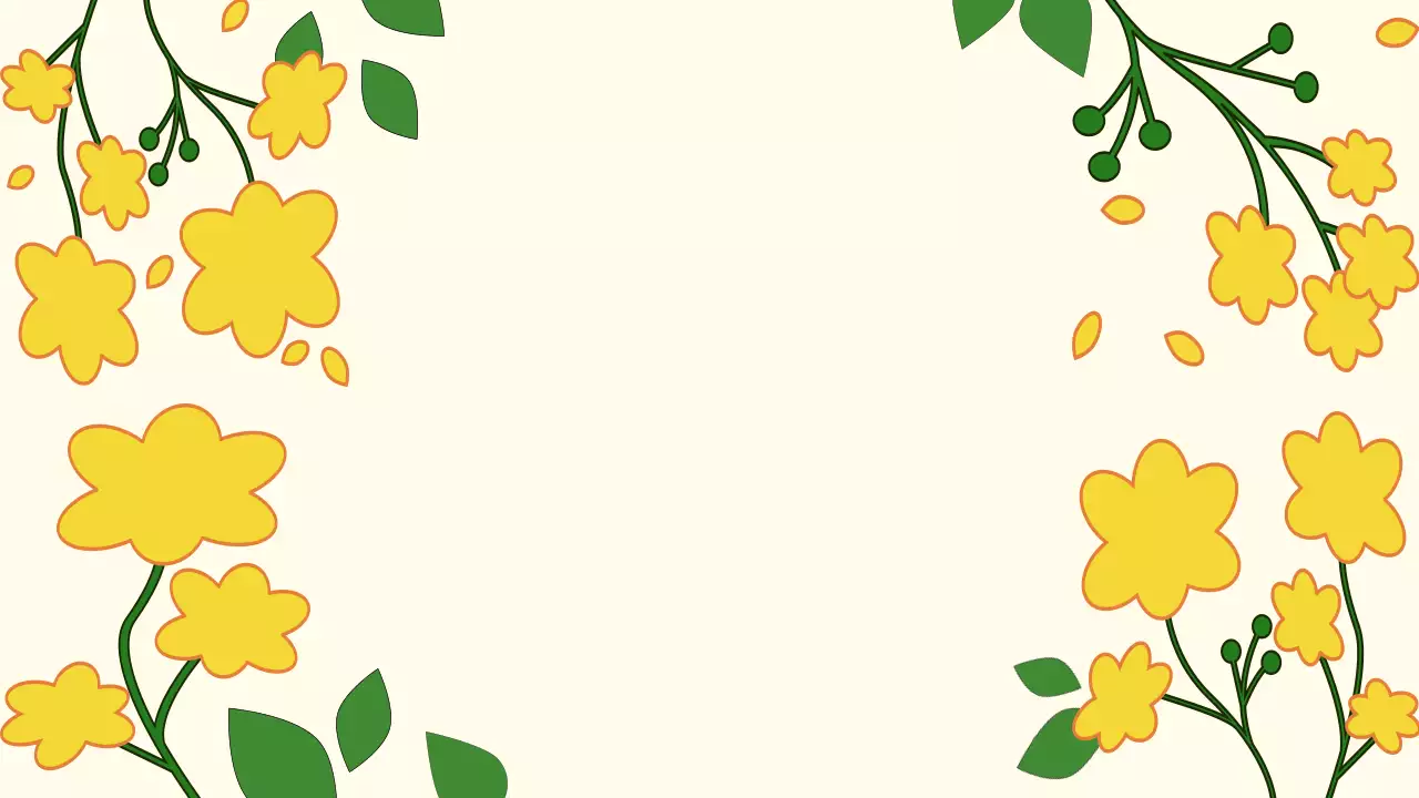 노란색 귀여운 유채꽃 포토프레임