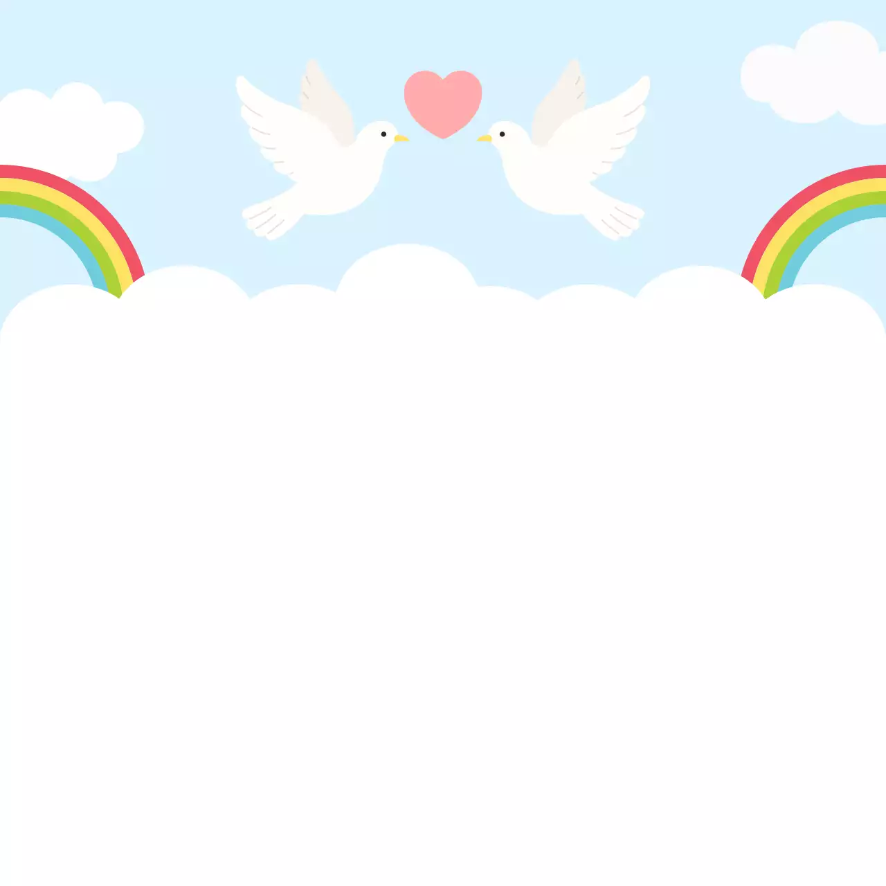 하늘색 아기자기한 평화 엽서