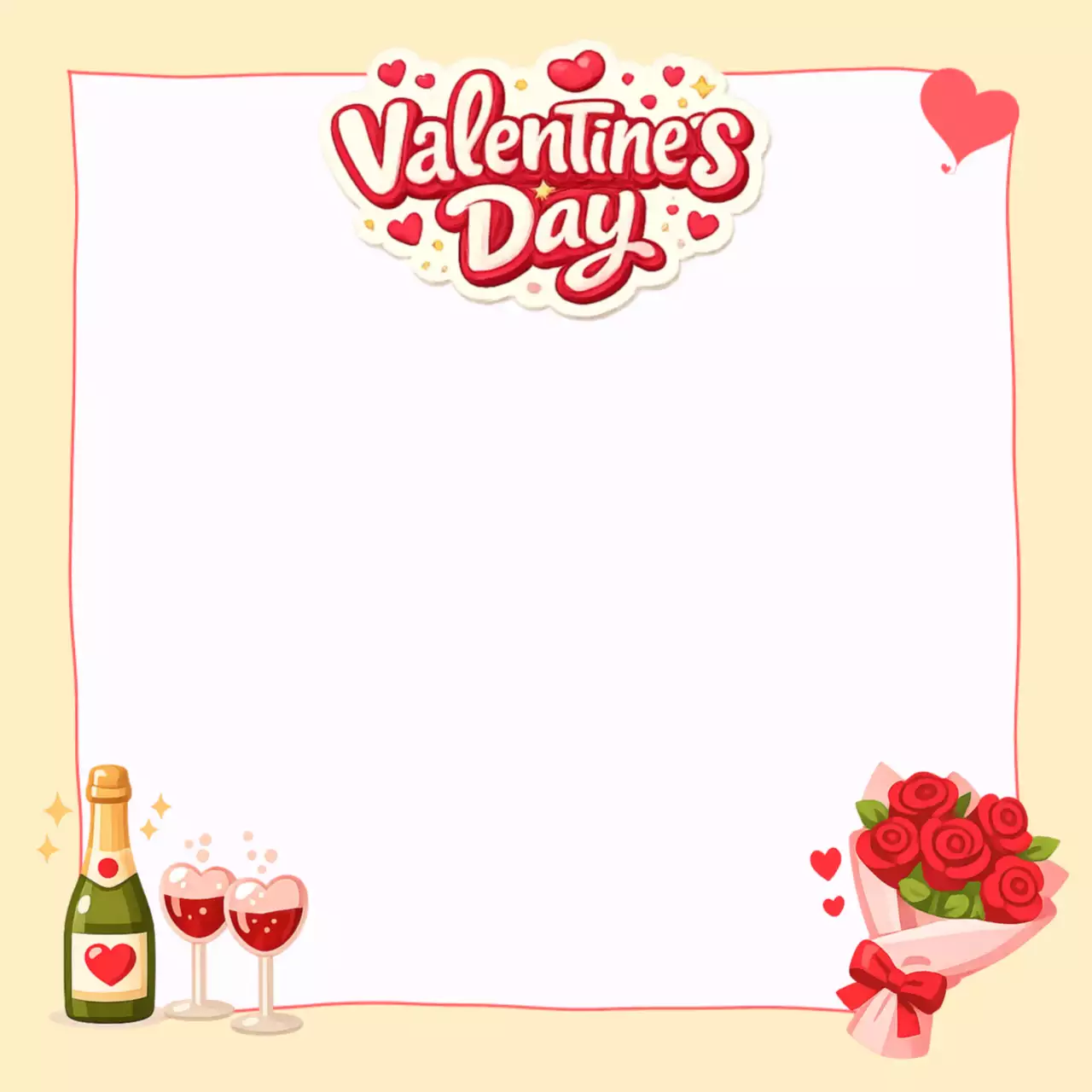 베이지 아기자기한 발렌타인데이 기념