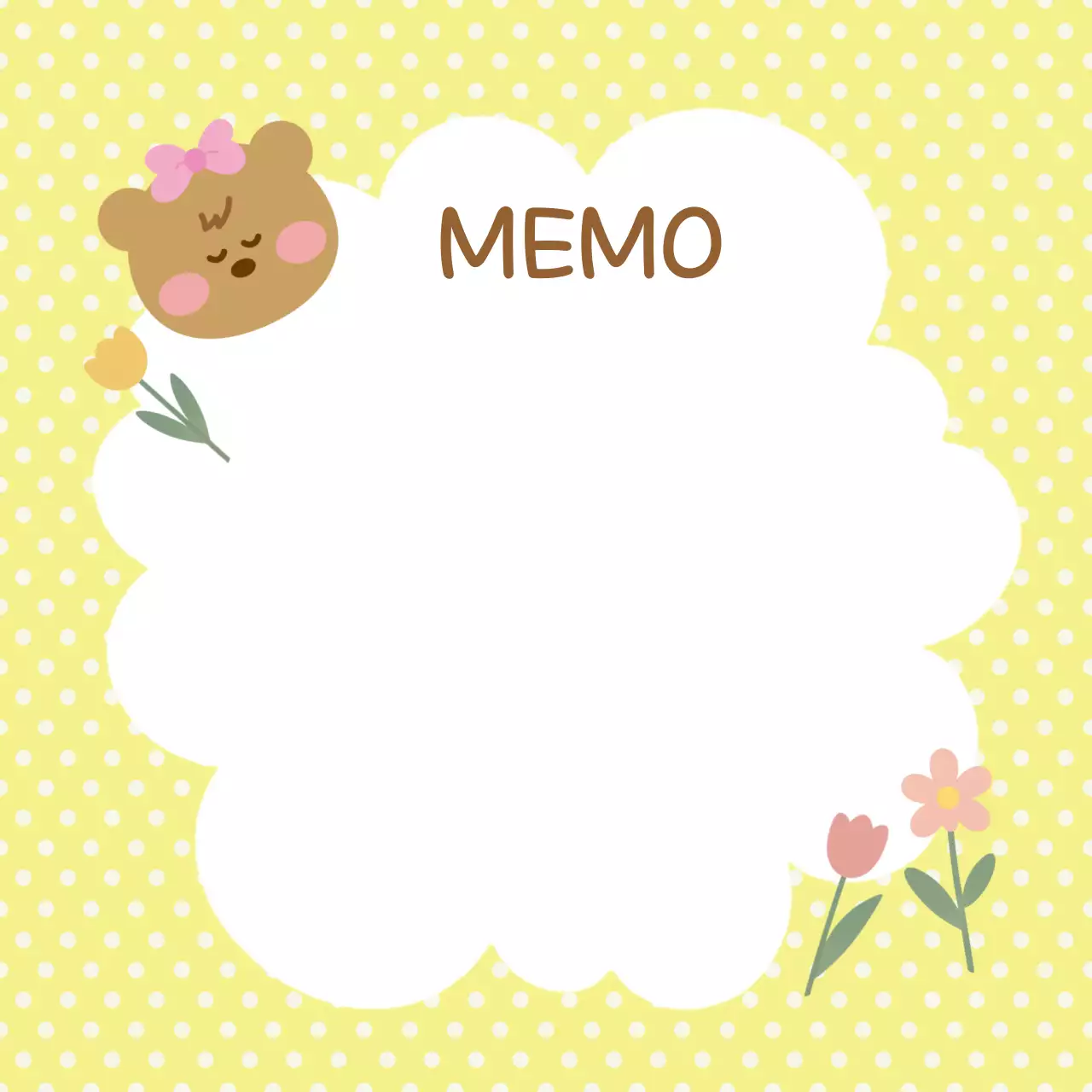 노랑 아기자기한 곰돌이