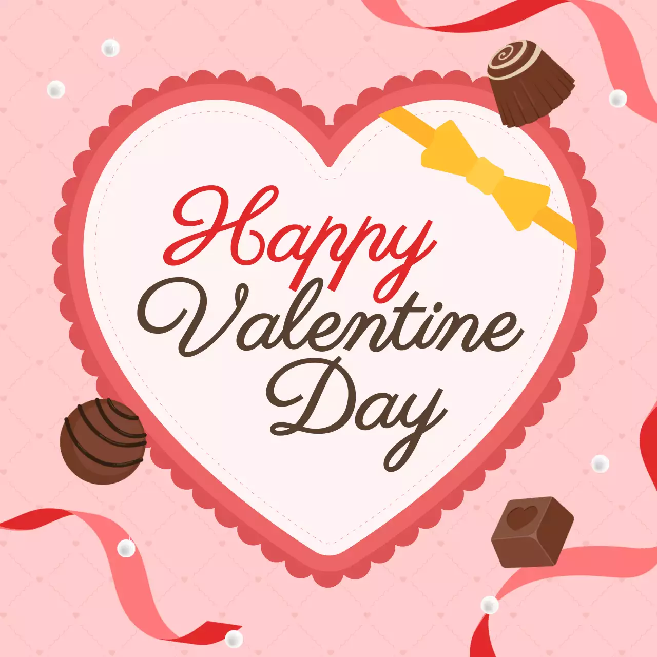 핑크 로맨틱 발렌타인데이 카드