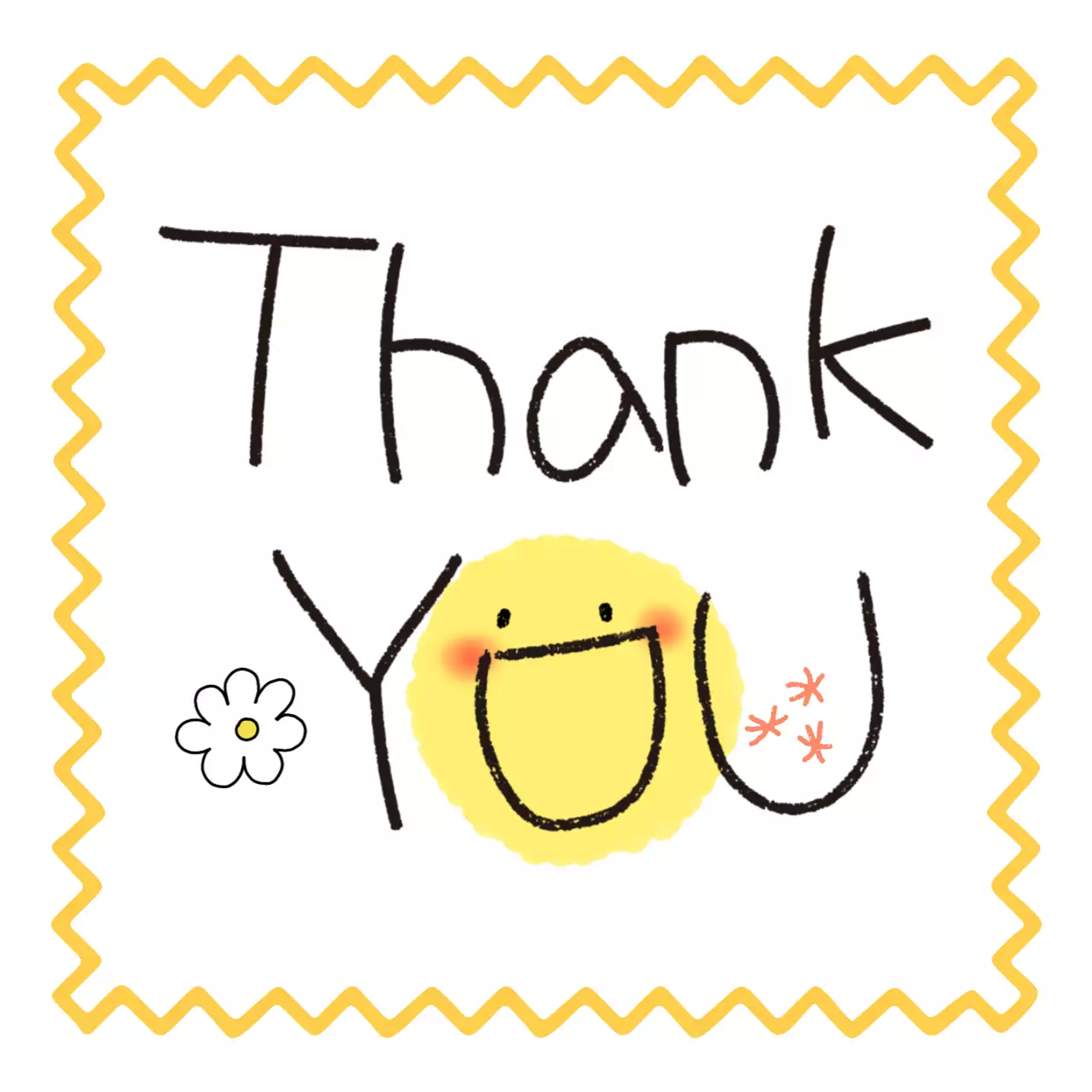 yellow playful gratitude card