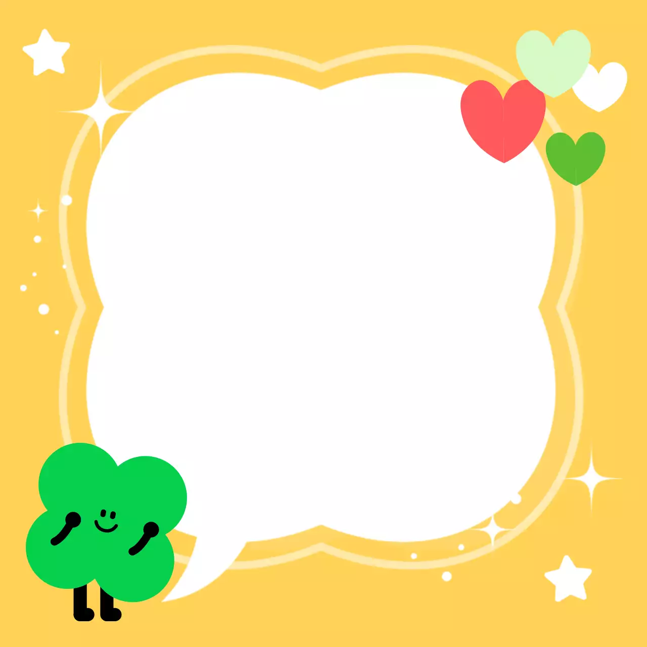 노랑 아기자기한 행운 메모지