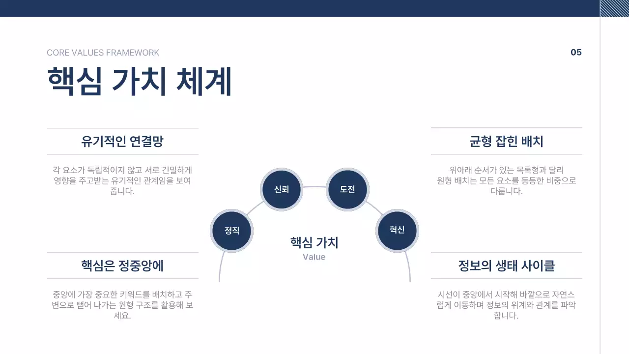 남색 깔끔 회사소개서 문구