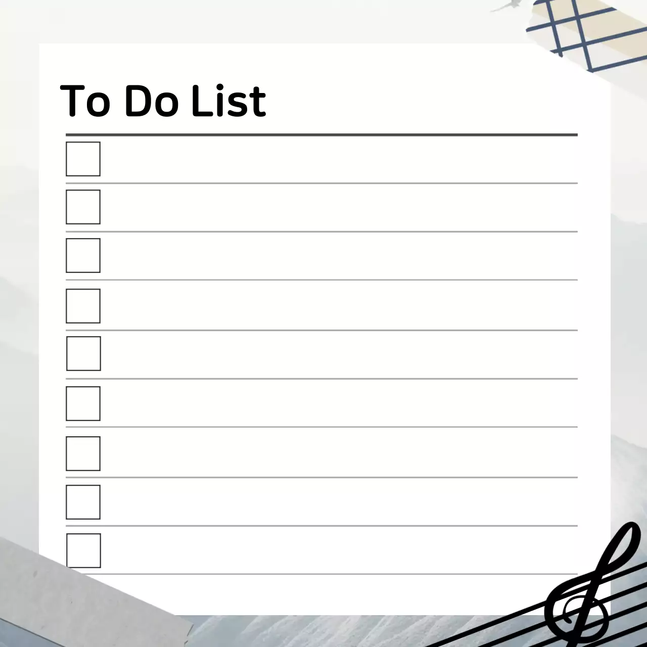 검정 심플 투두리스트