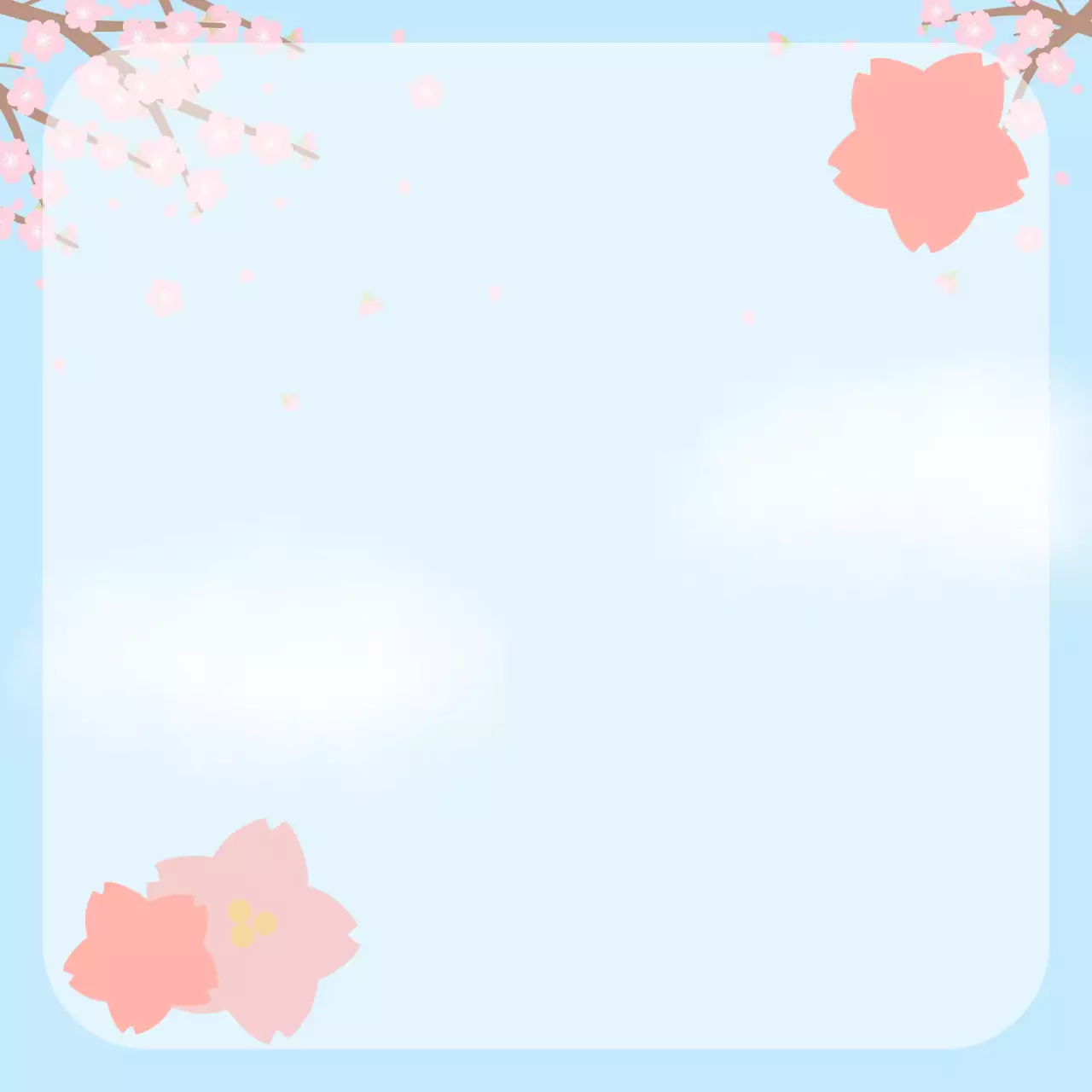 하늘색 아기자기한 봄 엽서