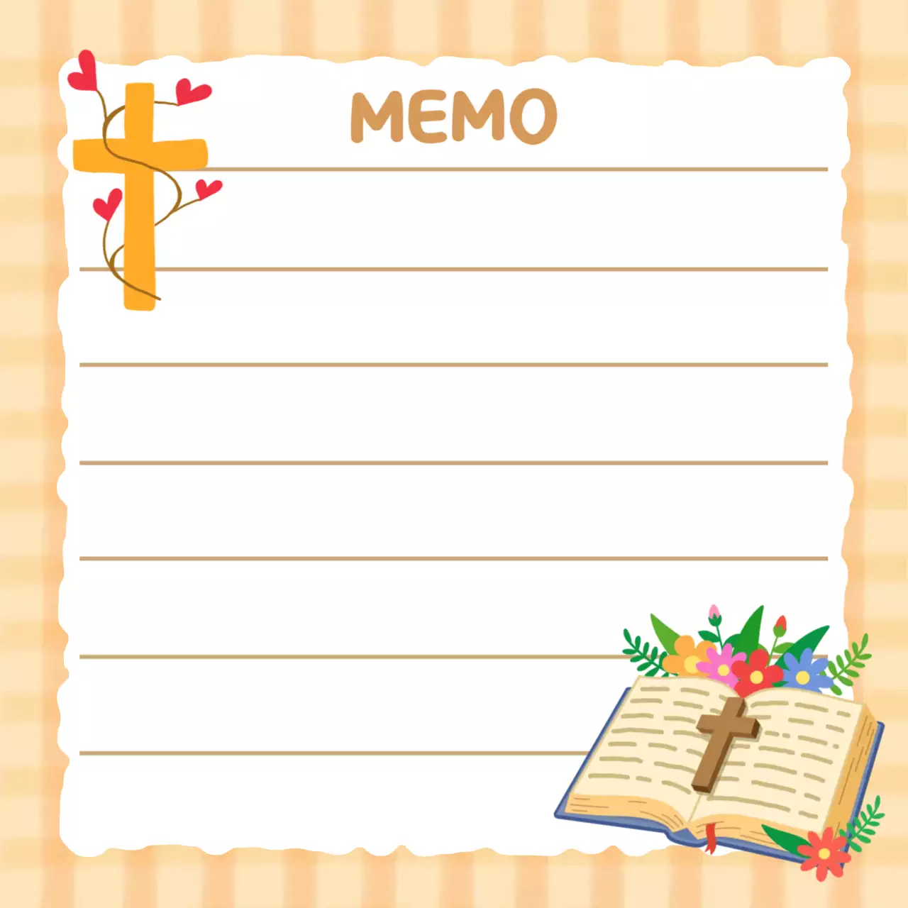 노랑 아기자기한 종교 노트지