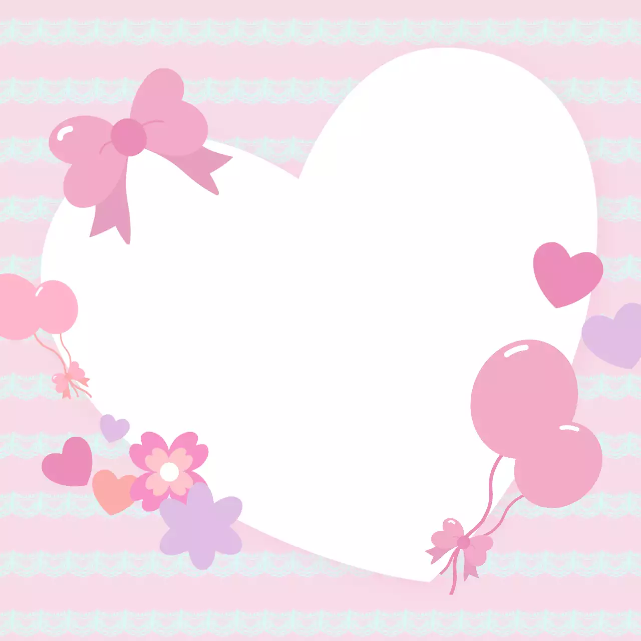 핑크 아기자기한 하트프레임