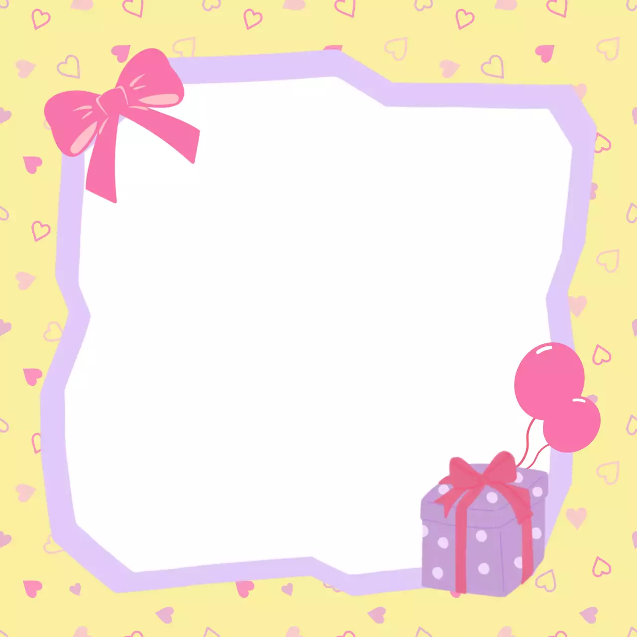 노랑 아기자기한 생일 프레임