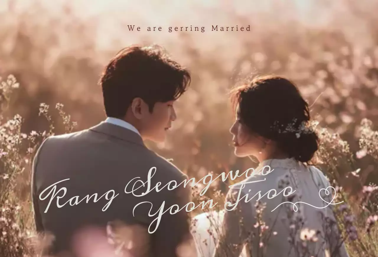 핑크 우아한 결혼 초대장