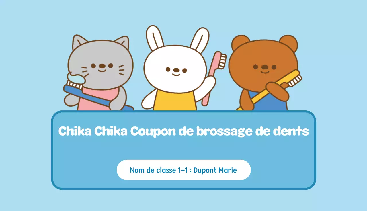 Apprentissage du brossage des dents pour enfants Sky Blue Cute
