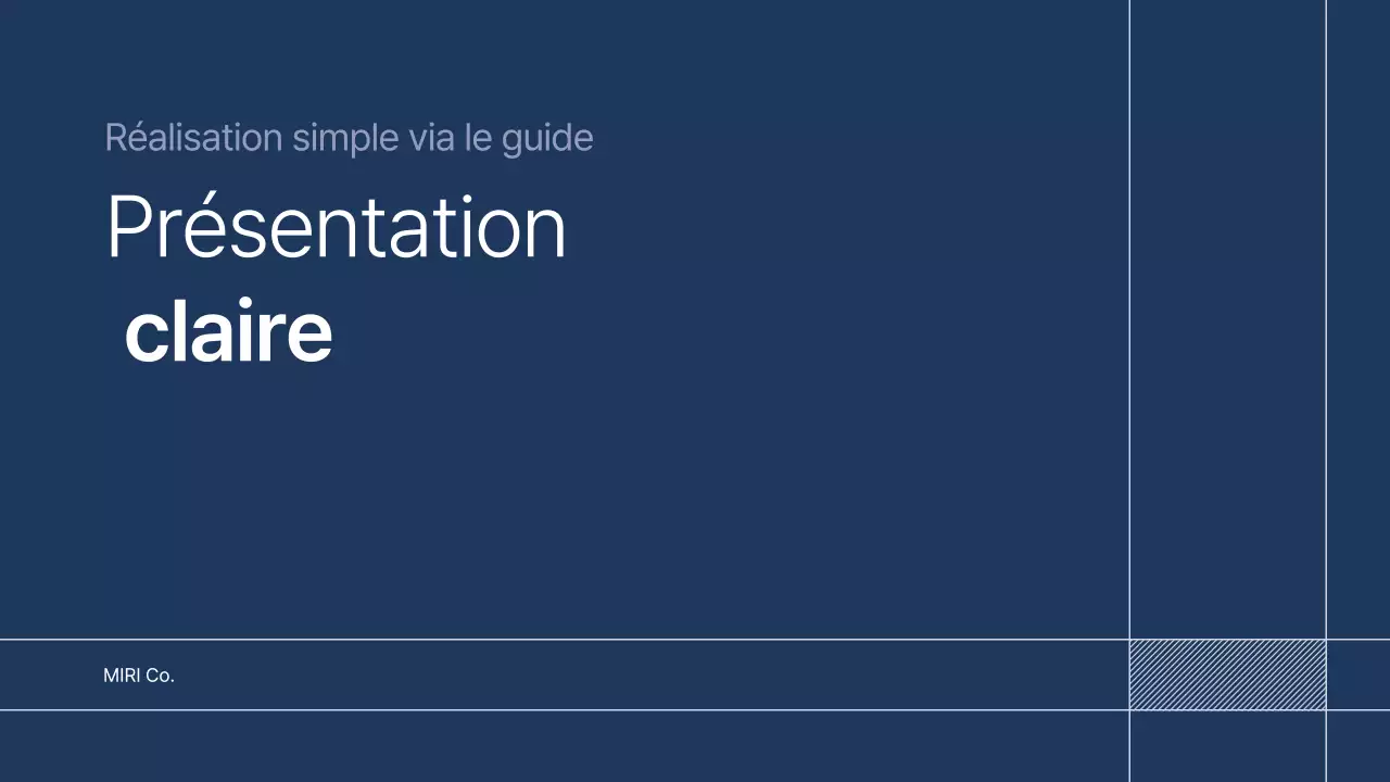 Texte d'introduction soigné de l'entreprise en bleu marine