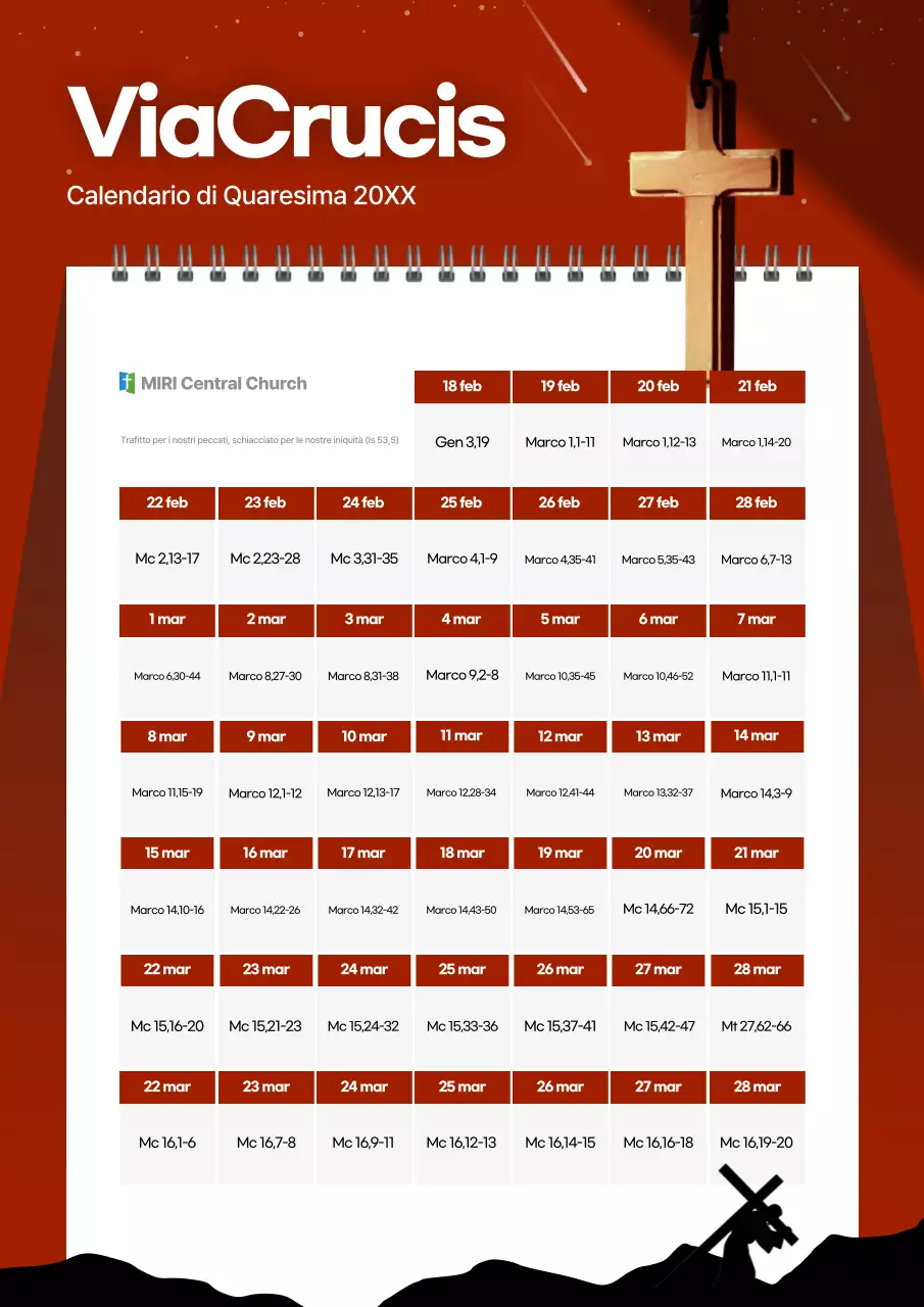 Guida al calendario devozionale semplice arancione per la Quaresima