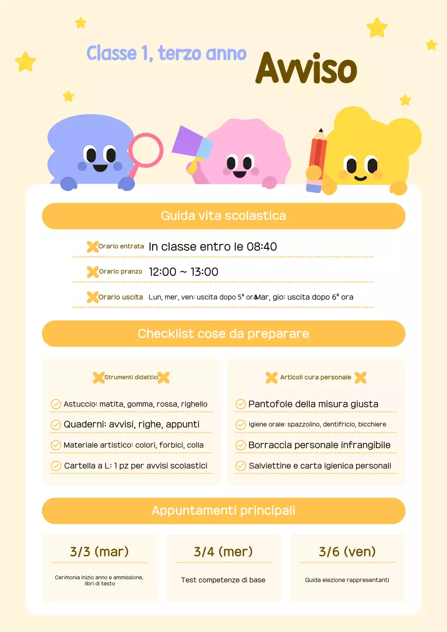 Guida alla vita della scuola elementare minima gialla