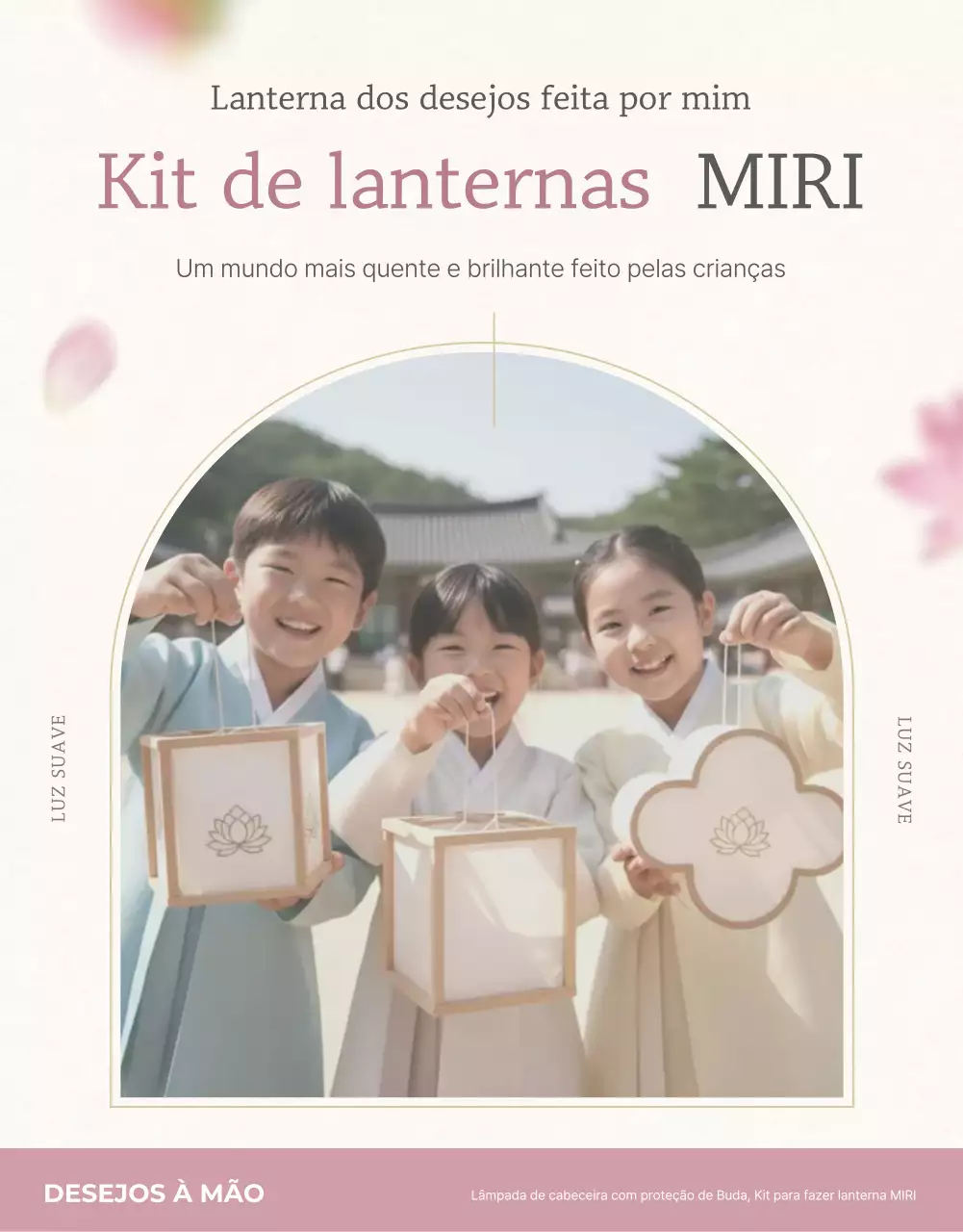 Promoção do Kit para Fazer Lanterna dos Desejos Tradicional Rosa para Bebê