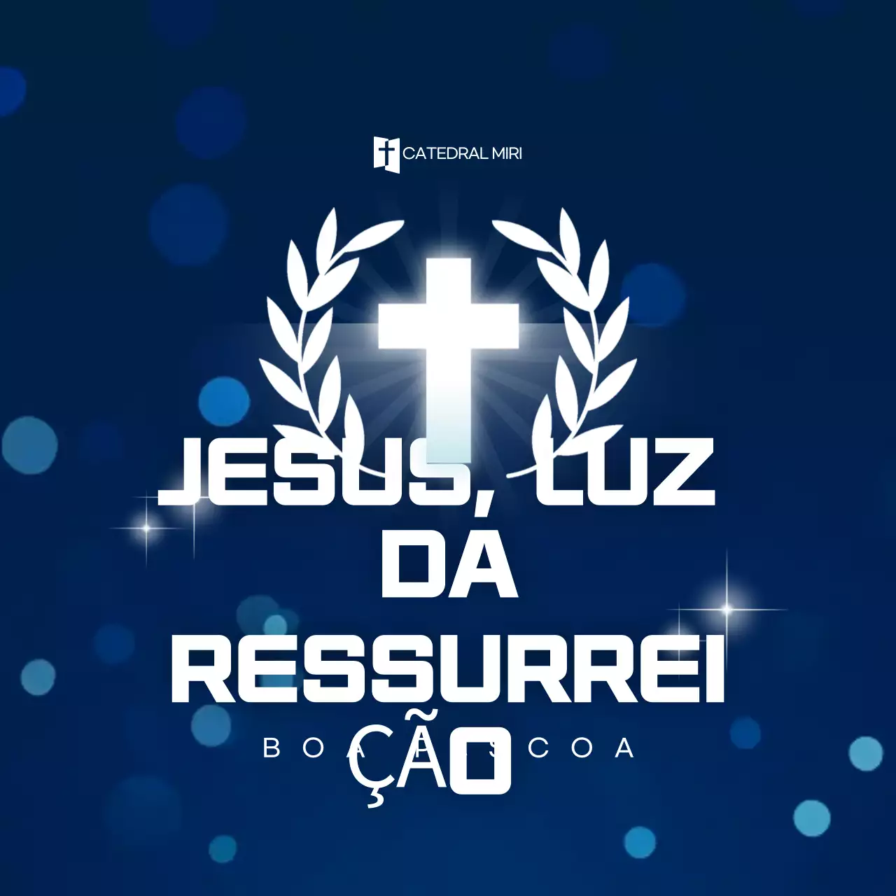 Celebração de Páscoa em Azul Marinho e Limpo