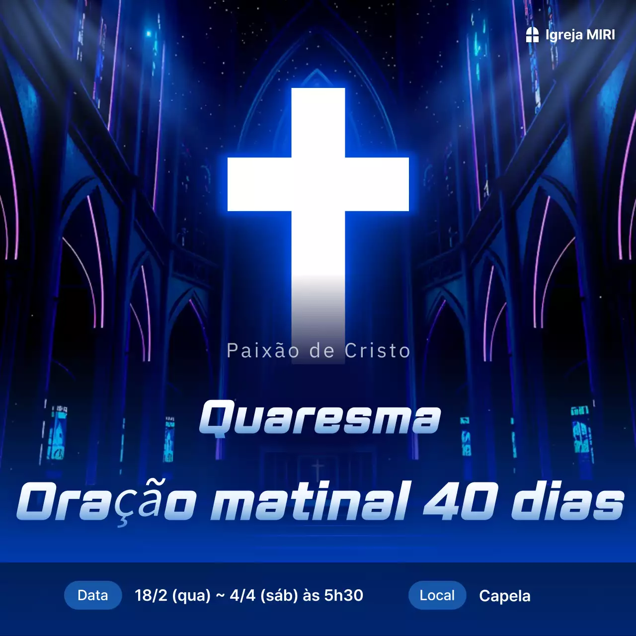 Evento Cristão Moderno Azul