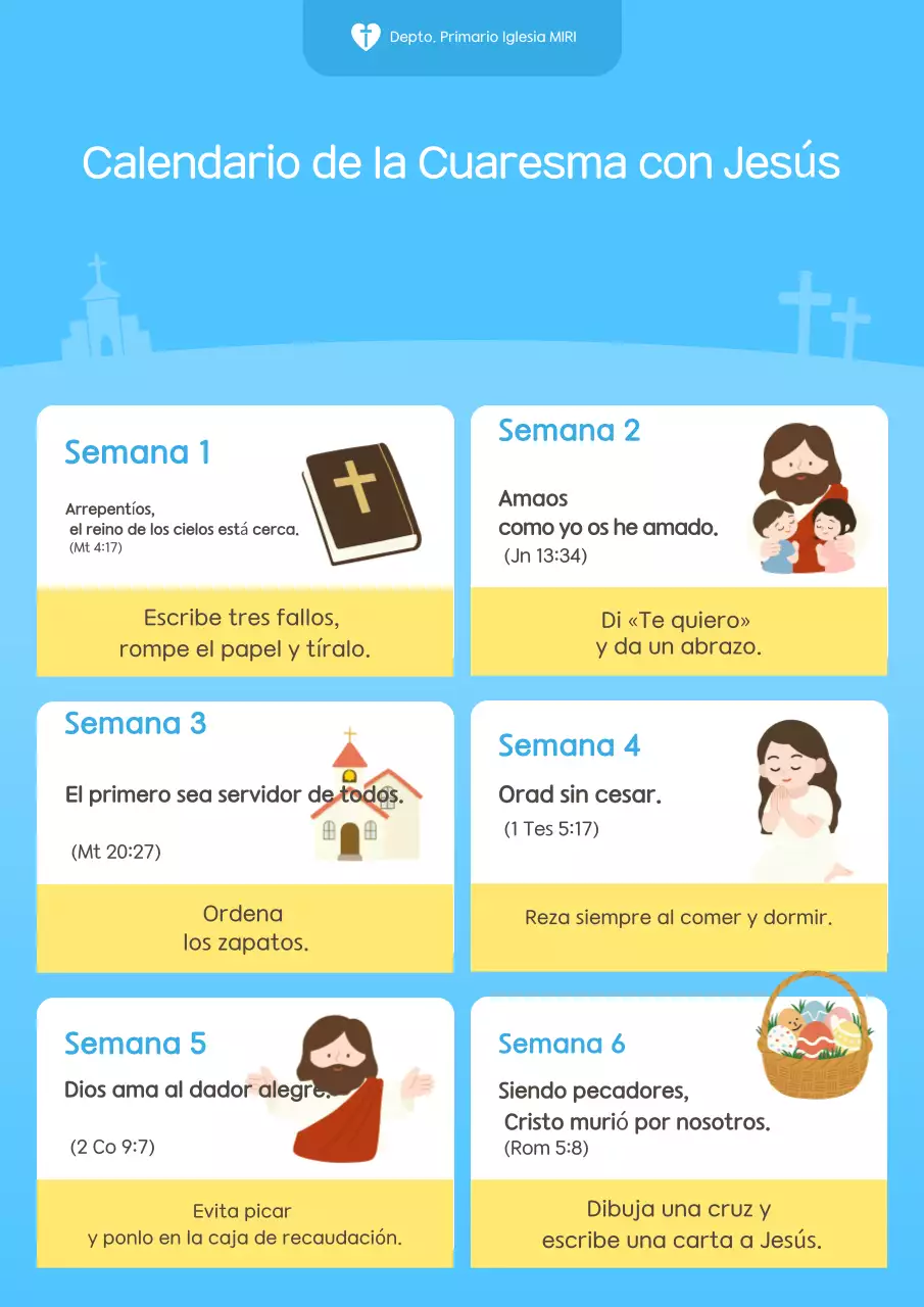 Guía sencilla del calendario cuaresmal azul