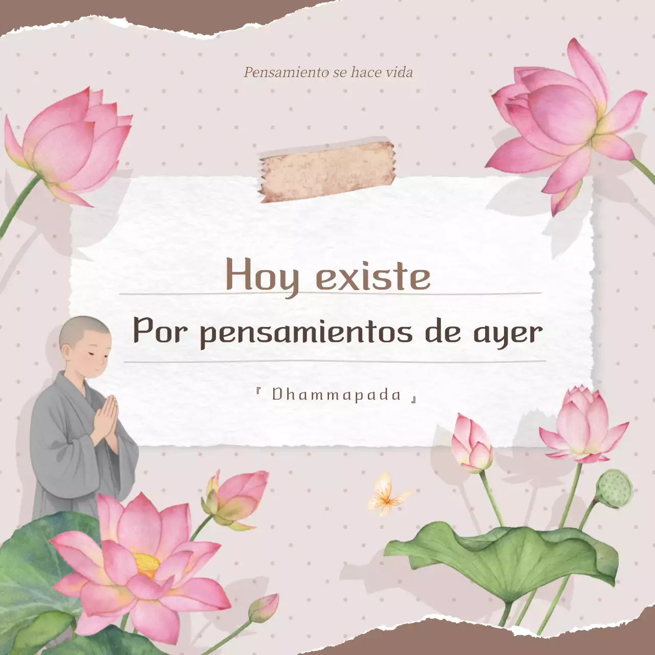 Citas del espejo Dharma minimalista rosa