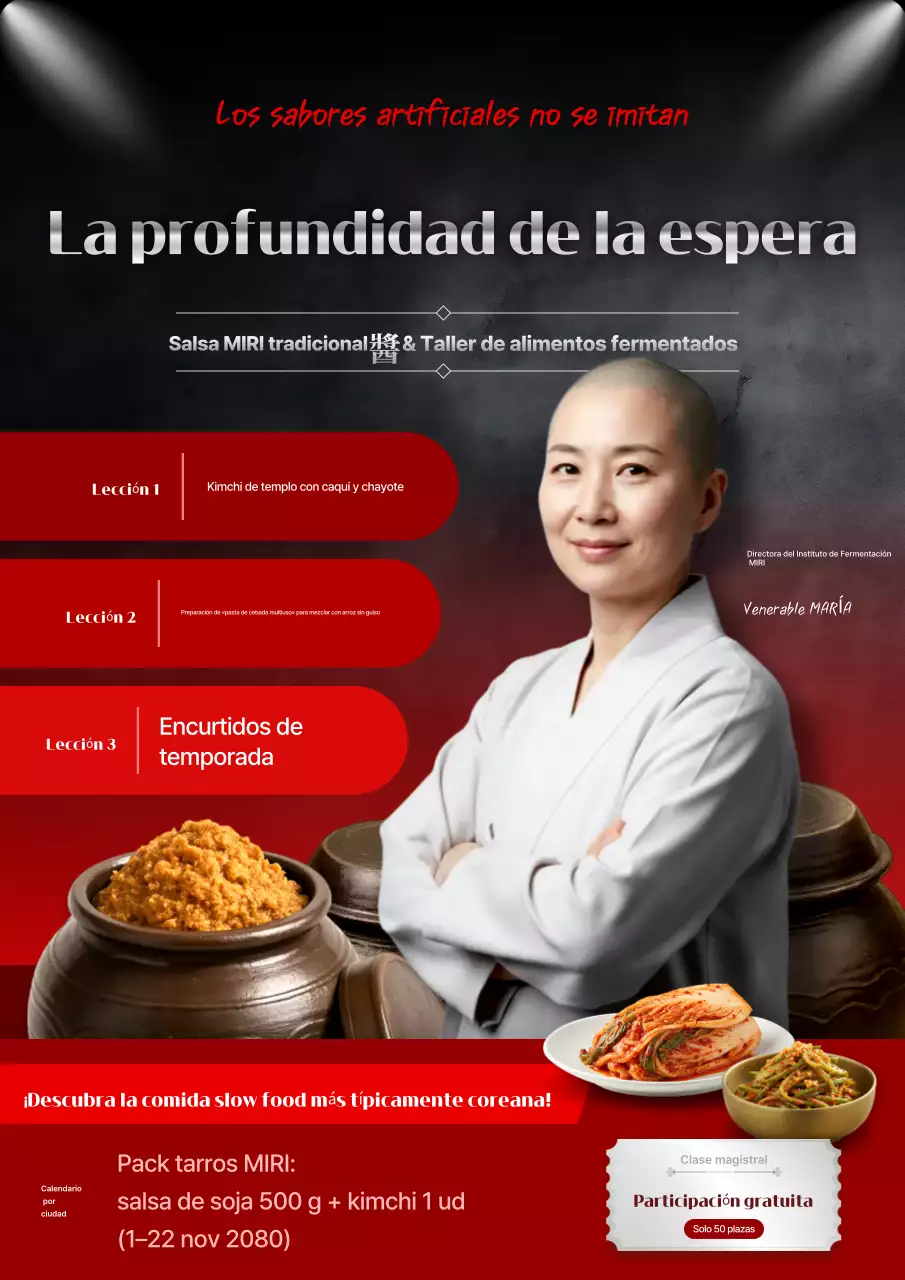 Promoción de la Clase de Comida Fermentada Moderna Negra