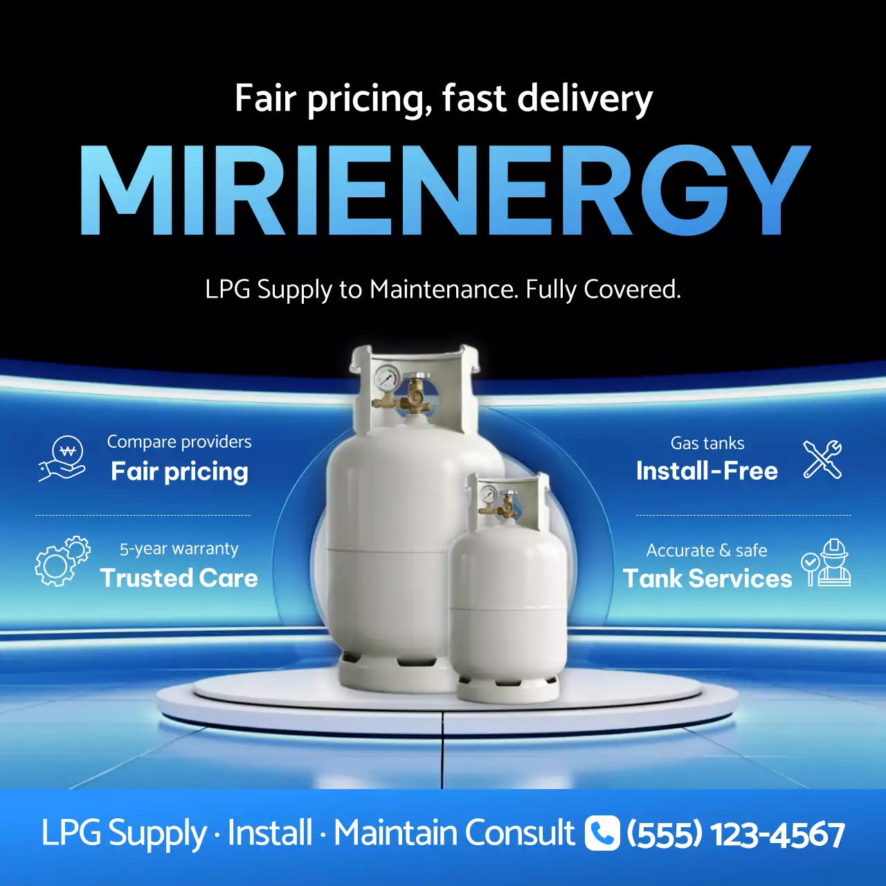 kinh doanh năng lượng hiện đại màu xanh lam