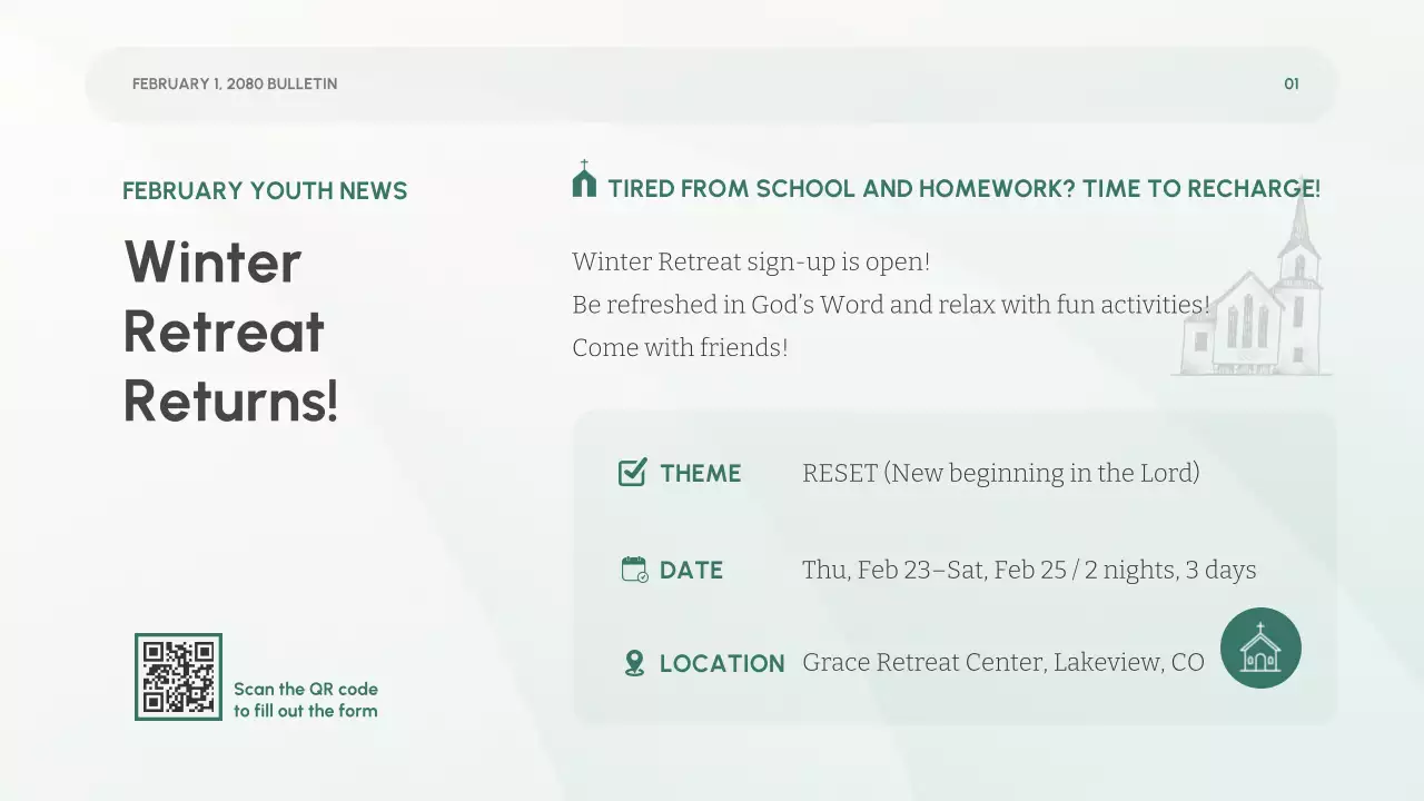 녹색 심플 교회 행사