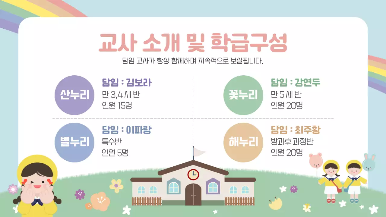 연두 아기자기한 입학 오리엔테이션 안내