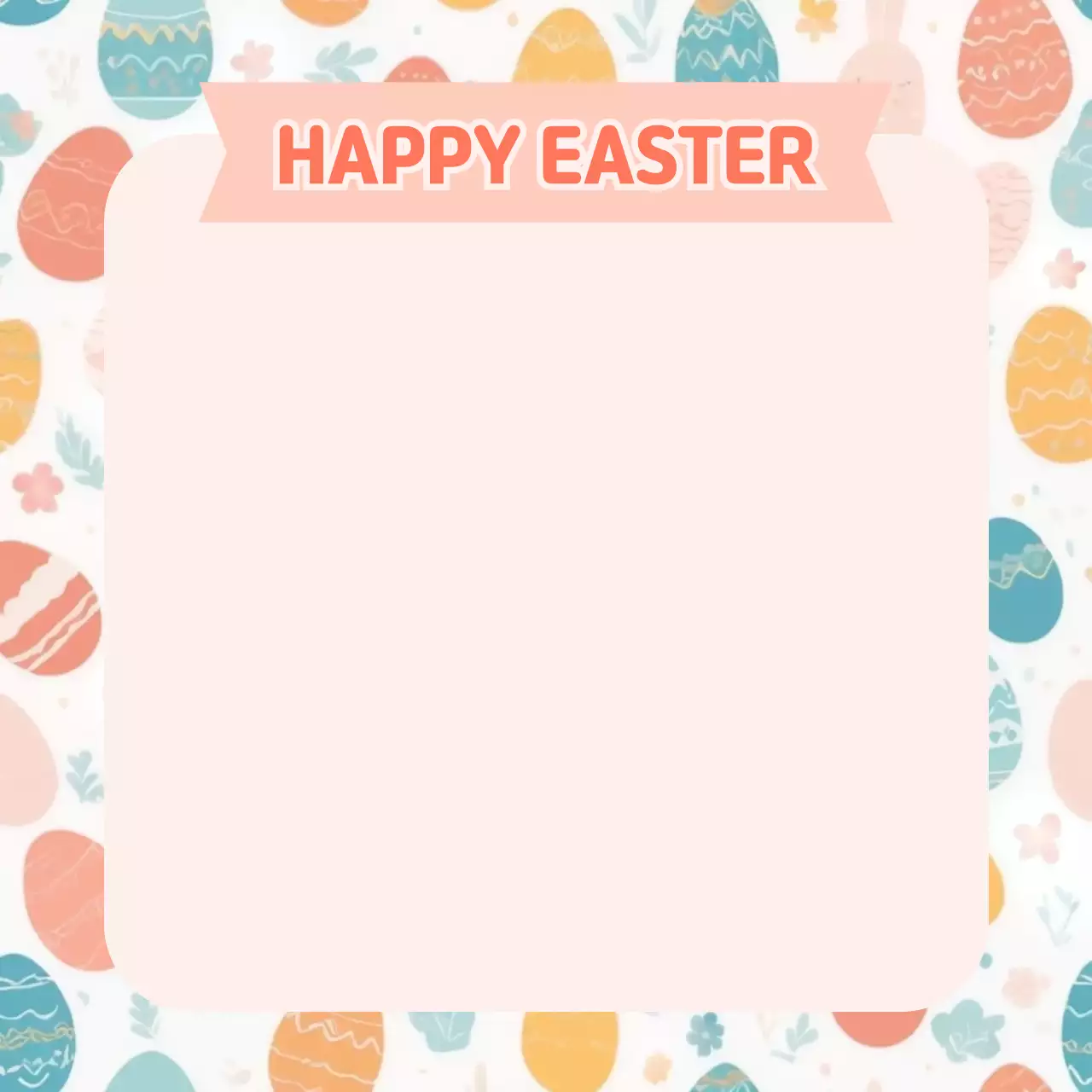 핑크 아기자기한 부활절 프레임