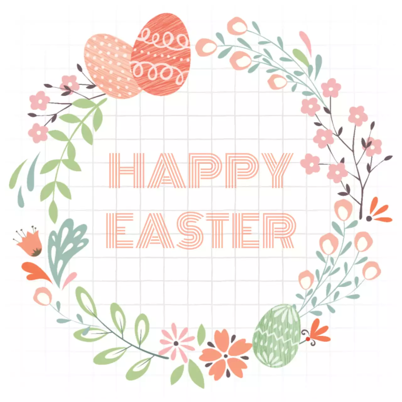 주황의 아기자기한 부활절 프레임