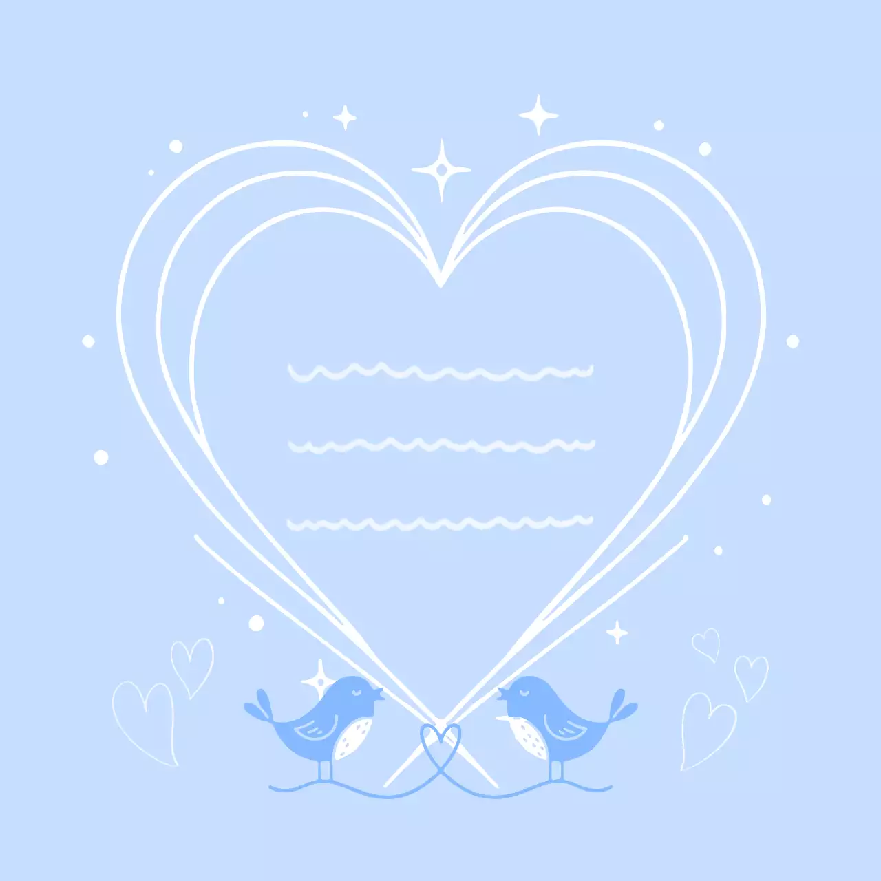 하늘색 심플 사랑 쪽지