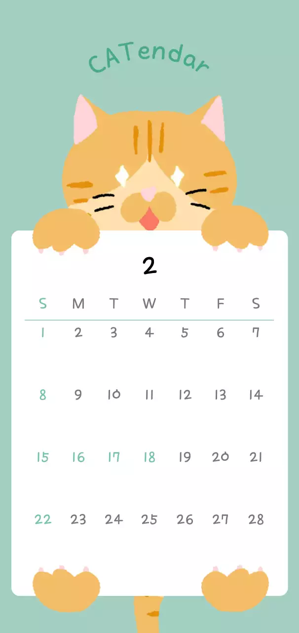 민트 아기자기한 달력 캘린더