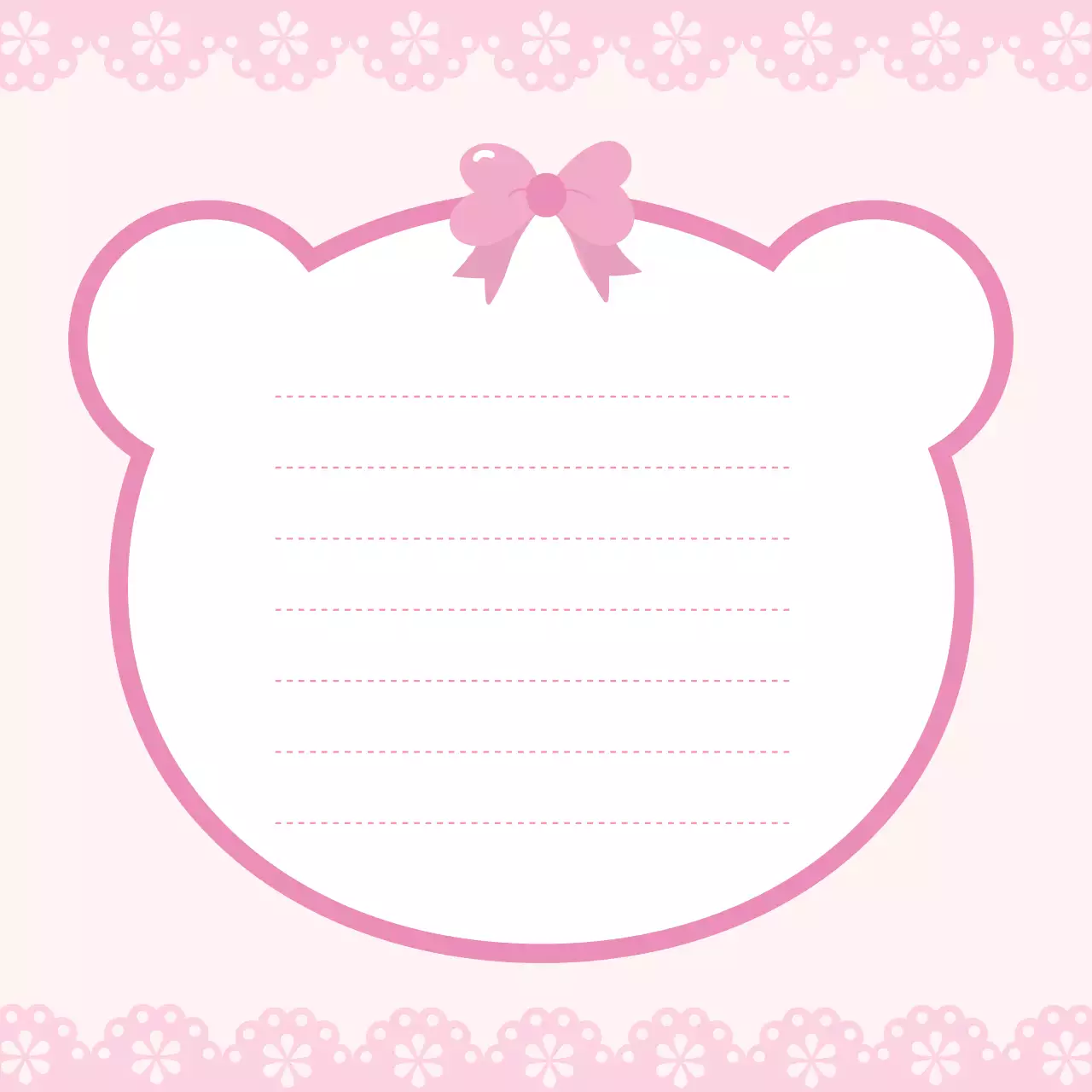 핑크 아기자기한 리본 곰