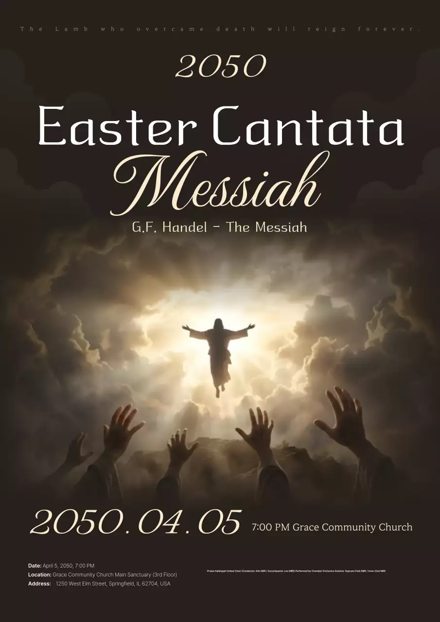 Evento de Cantata de Páscoa de Luxo Preto