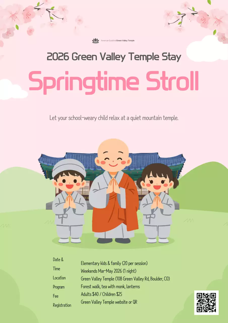 Pink Clean Temple Stay Event