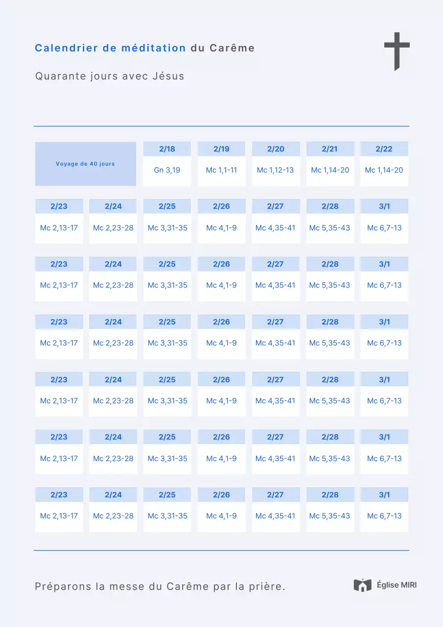 Guide bleu simple pour le Carême