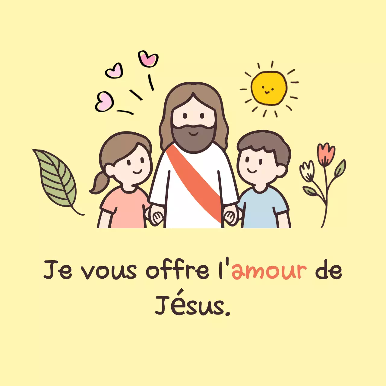 Cadeau d'amour chrétien simple et jaune