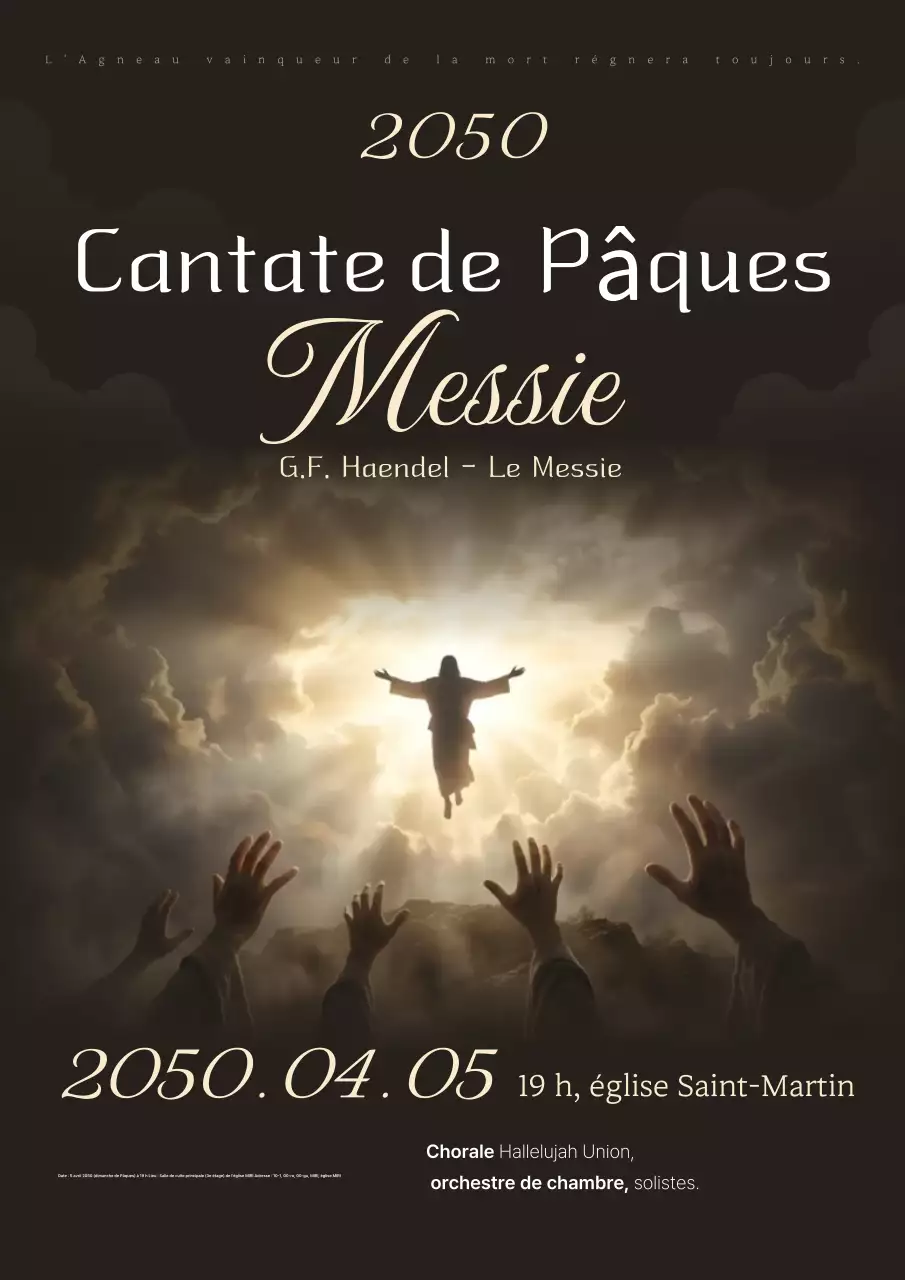 Événement de cantate de Pâques de luxe noir