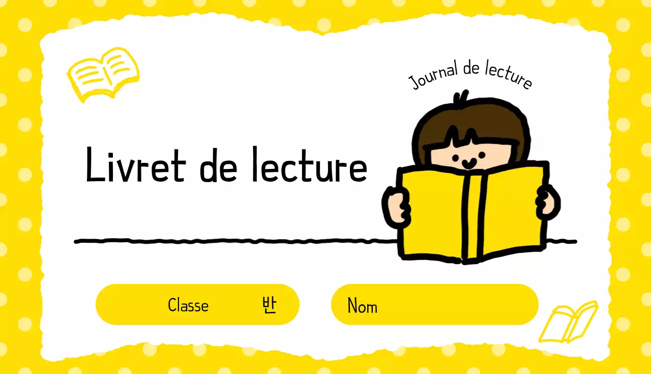 Carnet de lecture jaune simple