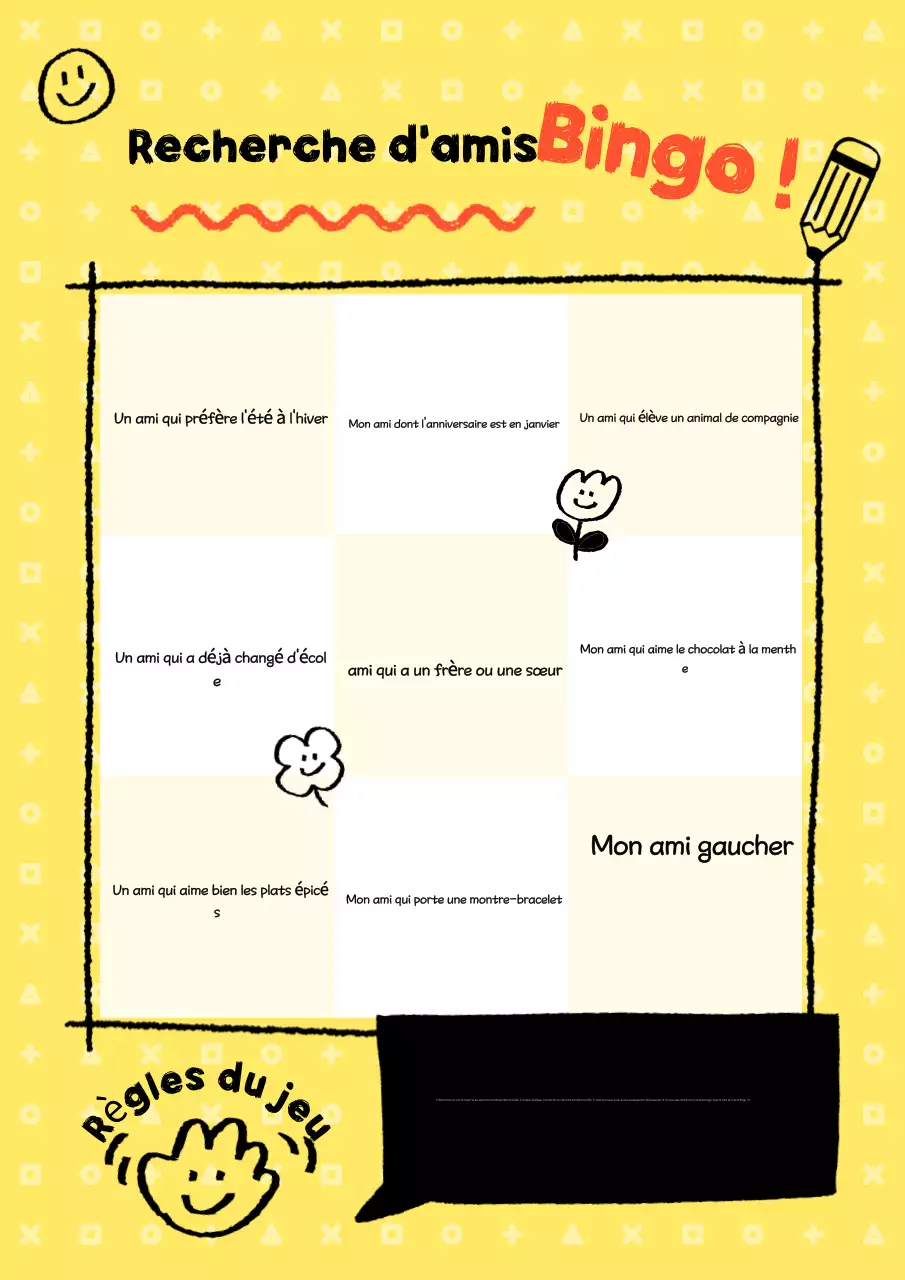 Mode de jeu Recherche d'amis simple jaune