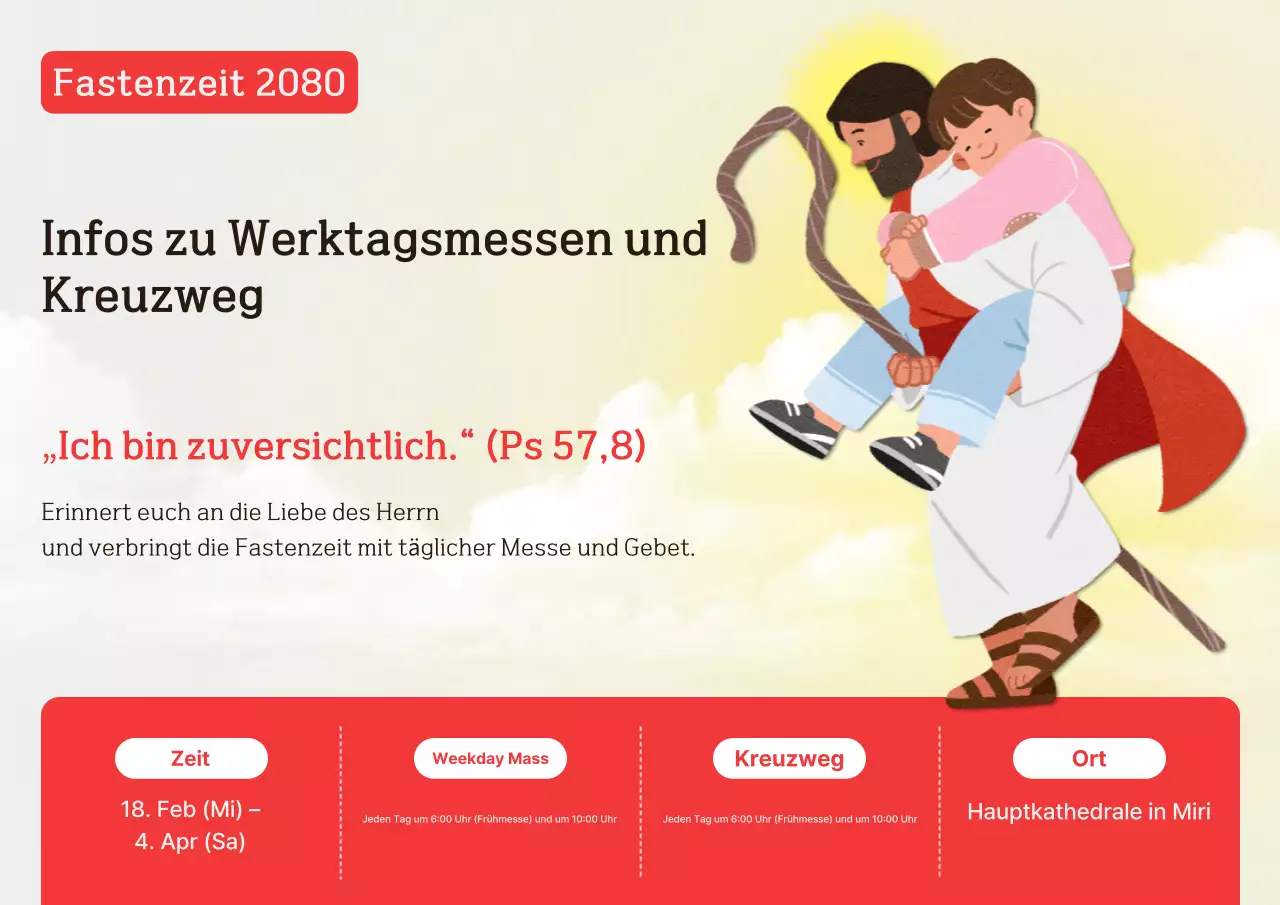 Roter einfacher Wochentags-Messeleitfaden